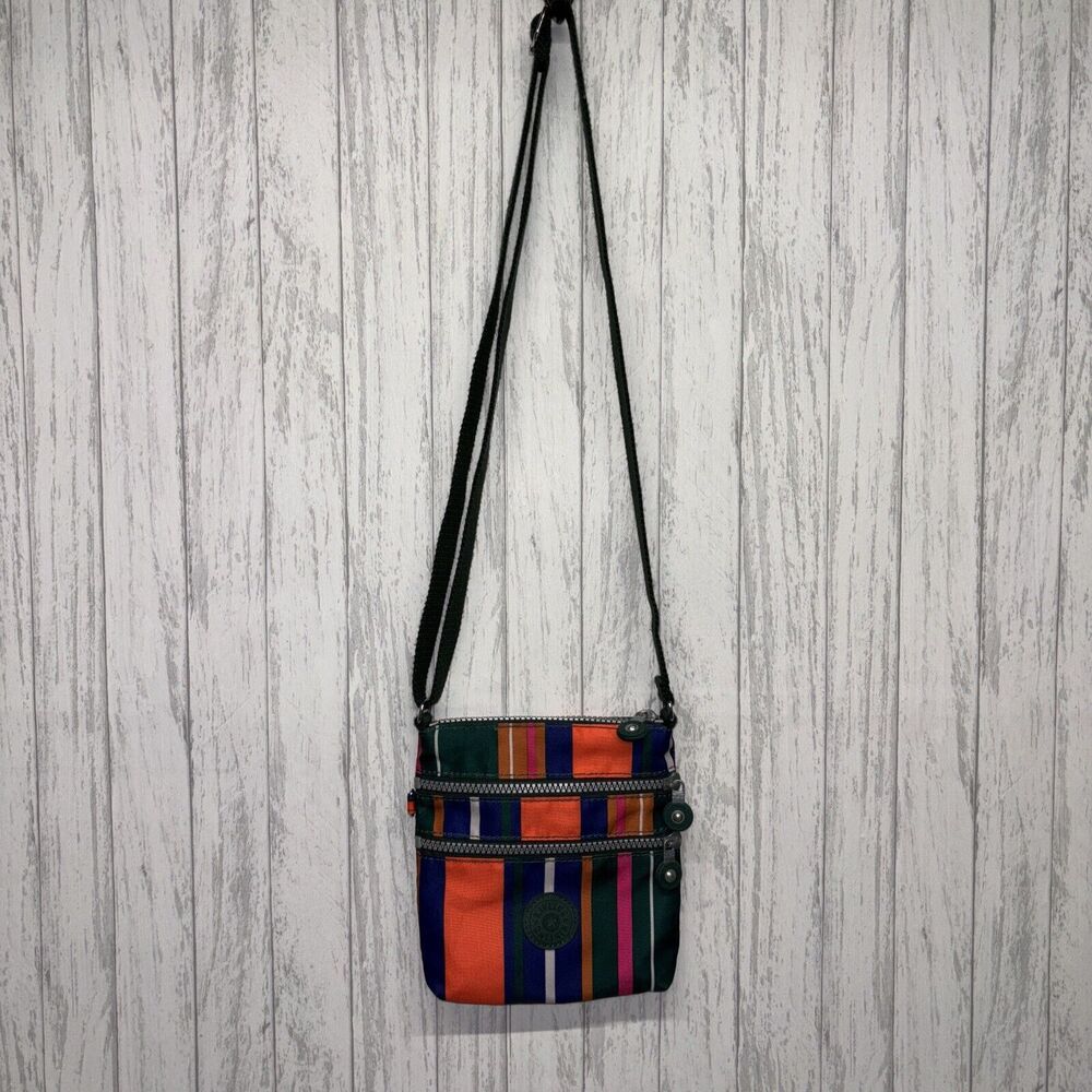 Womens Small Striped Kipling Crossbody Bag EUC